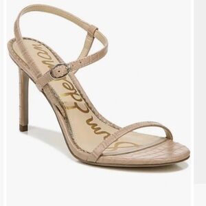 SAM EDELMAN DARA CROC EMBOSSED TAN SANDAL DEMO MODEL